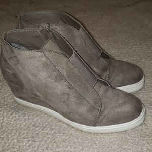 Grey Wedge Sneakers